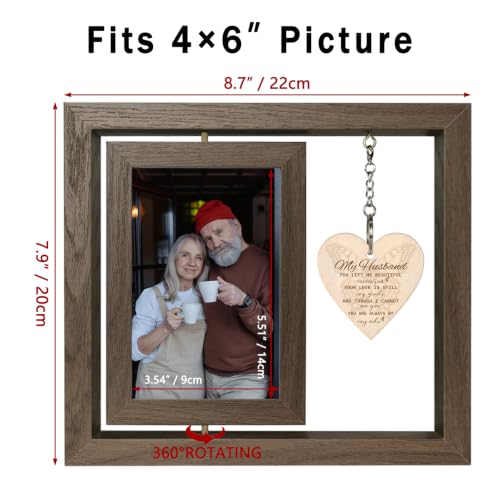EYITUPC Rotating Husband Memorial Wood Frame Loss of Husband Sympathy Gift - color: Husband