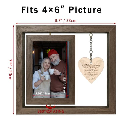 EYITUPC Rotating Husband Memorial Wood Frame Loss of Husband Sympathy Gift - color: Husband