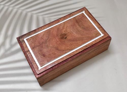 Hand-Carved Wooden Jewelry Box with Floral Design | Decorative Wooden Trinket Storage Box for Rings, Earrings & Keepsakes | Handmade Hardwood Jewelry Organizer Gift for Women (10 x 6 Inch) - color: Design 3