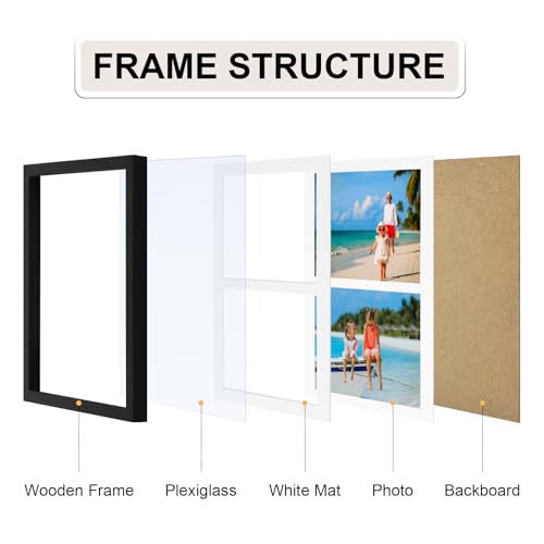 Vittanly 8.5x11 Collage Picture Frame, Displays 2Pcs 5x7 Pictures, Black - color: Black, size: 8.5x11