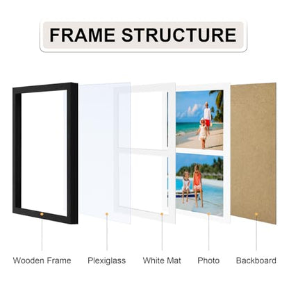 Vittanly 8.5x11 Collage Picture Frame, Displays 2Pcs 5x7 Pictures, Black - color: Black, size: 8.5x11