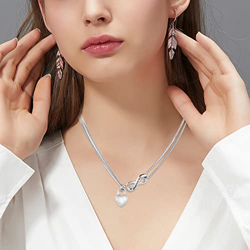 XIUDA Infinity Urn Necklace for Human Ashes Always in My Heart Cremation Necklace Stainless Steel Memorial Ash Jewelry for Women - color: Silver, engraved
