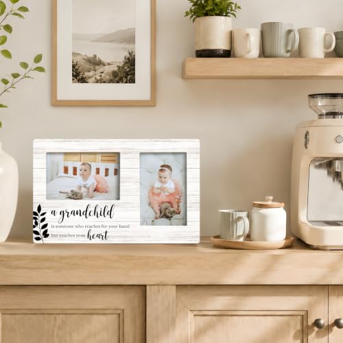 Grandchild Double Picture Frame 4x6, Grandparents Two Photo Frame - color: color-10