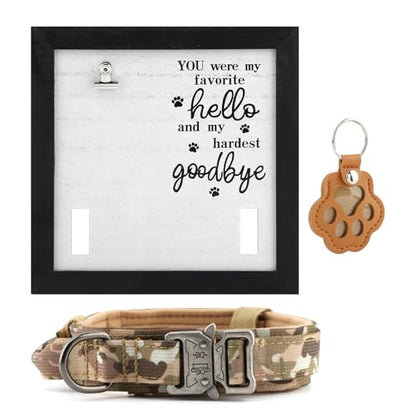 Dog Memorial Gifts, Pet Memorial Frame with Collar Holder, Loss of Dogs Sympathy Gift, Pets Cat Remembrance Bereavement Gift, Pets Hair Dog Fur Keepsake Keyring, for Pet Lovers