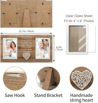 SOUHONEY Memorial Gifts for Loss of Loved One, Wooden 4x6 Pictures Frame - color: Memorial