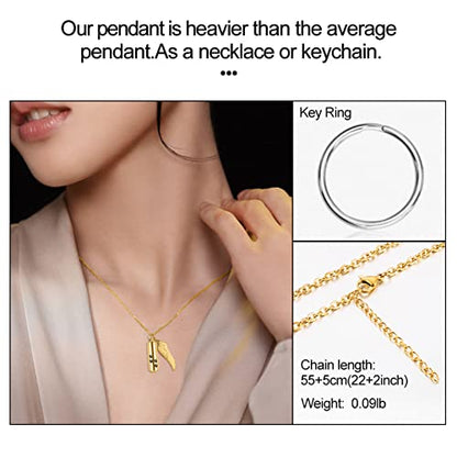 abooxiu Cylinder Cremation Necklace for Pet Ashes Urn Necklace with Angel Wing Pet Paw Ashes Necklace for Dog/Cat Memorial Keepsake Jewelry - color: Gold