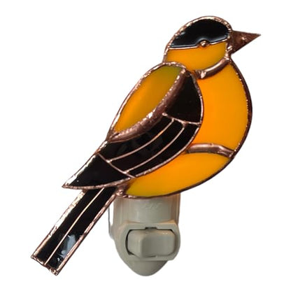 Gift Essentials Goldfinch Plug-in Night Light - Stained Glass Nightlight | Goldfinch Stained Glass Plug-in Nightlight with On/Off Rocker Switch. Includes One 4-Watt Replaceable Warm-Glow Bulb. - color: Goldfinch