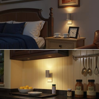 Night Lights Plug into Wall, Modern LED Night Light Plug in | Dusk to Dawn Sensor, Soft White 3000K, 0-100LM Adjustable Brightness, Dimmable NightLights, Hallway, Bedroom, Stairway 2 Pack - color: Cement dust-3000K, size: 2 Pack