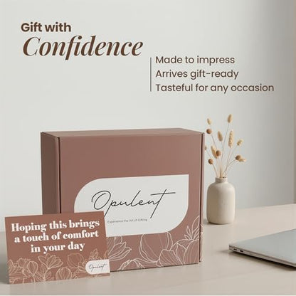 Opulent Self Care Spa Gift Box for Women - Thoughtful Get Well Gift - color: Mocha Mousse