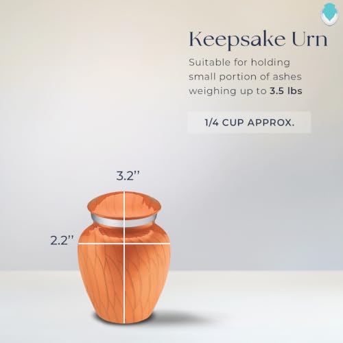 Keepsake Embrace Custom Engraved Butterflies Cremation Urn (Pearl Orange) - color: Pearl Orange