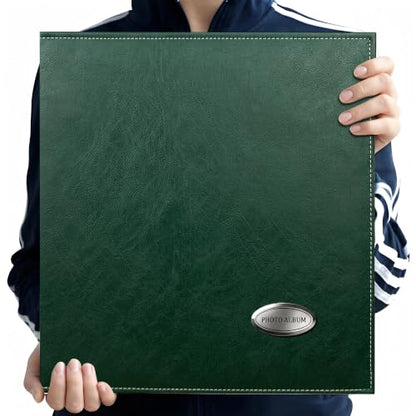 Zoview Self-Adhesive Photo Album, Dust-free, glue free and waterproof Scrapbook Album, Family album, Leather Cover, Hand Made DIY Albums Holds 3x5, 4x6, 5x7, 6x8,8x10 photos - color: Green, size: Large