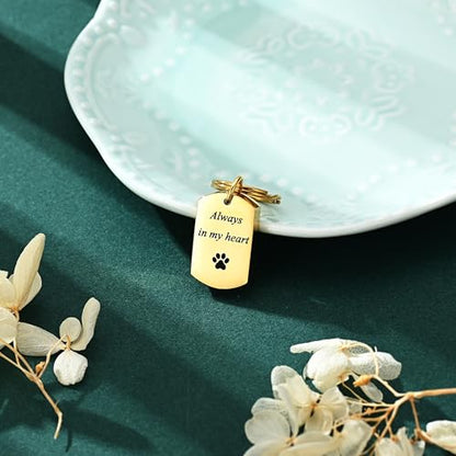 Pet Paw Cremation Jewelry Urn Keychain for Ashes for Women Men Memorial Keepsake Keychain - color: Customize