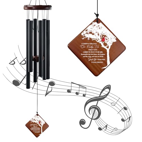 Memorial Wind Chimes for Outside, 36" Memorial Gifts for Loss of Loved One | Windchimes in Memory of loved one,Sympathy Wind Chime Gifts,Bereavement Outdoor Chimes for Garden, Patio Decoration - size: 36“-Tree of Life