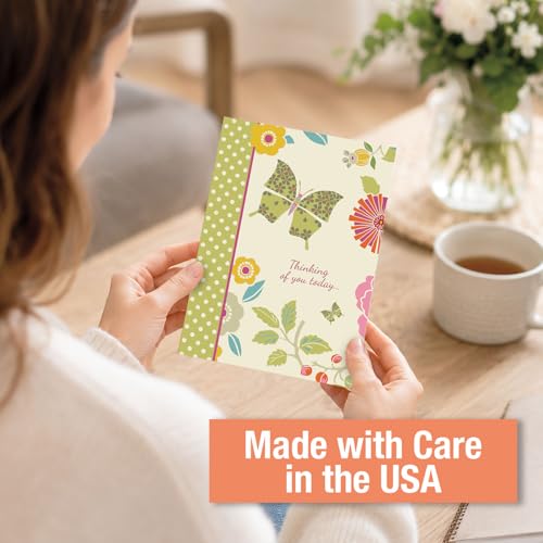 Current Butterfly Cheer Thinking of You Cards with Envelopes - Assortment of 8 Greeting Cards, 4 Designs, Large 5" x 7" Thinking of You Cards for Women - style: Butterfly
