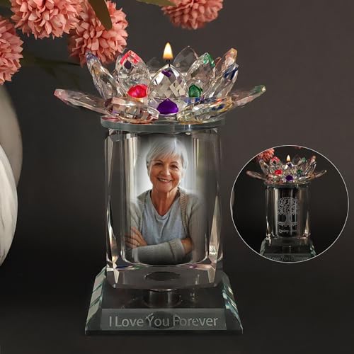 Small Urns for Human,Cremation Keepsake Photo Urn Unique Rotatable Crystal Mini Urns for Ashes Keepsake Decorative Engraving Tree of Life Pattern Urn Remember Your Love One Lost