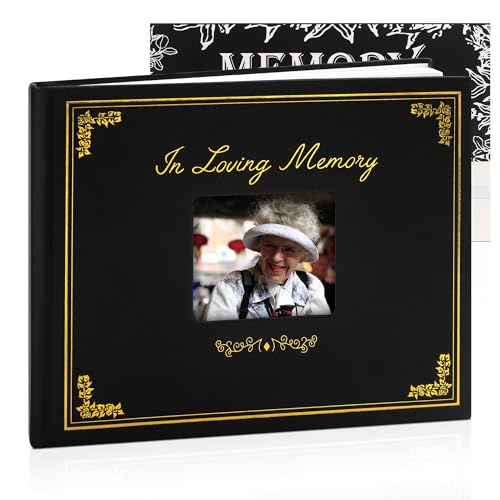Funeral Guest Book, 8”x10” Memory Book for Funeral, 126 Pages Guest Book for Memorial Service, Celebration of Life Guest Book