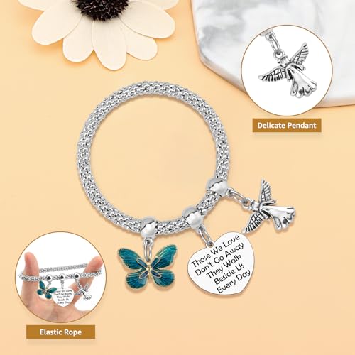 Mxrymvu Memorial Bracelet for Women Memorial Gifts for Loss of Loved Sympathy Gifts for Loss of Loved Remembrance Condolences Gift Stretch Bracelets Bereavement Presnt for for Mom Dad Sister Brother