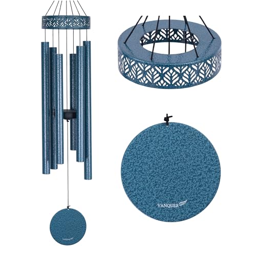Wind Chimes for Outside Deep Tone - 38'' Wind Chimes Outdoor Clearance, Deep Tone, Soothing, Windchimes Outdoors, Memorial, Sympathy Gift, Garden Patio Yard, Home Décor (38" Water Vein Blue) - size: 38" Water Vein Blue