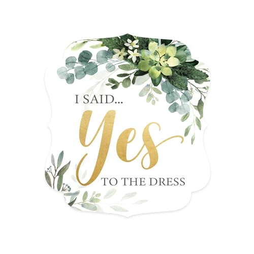 Lush Greenery I Said Yes To The Dress Sign / 10" x 12" Elegant Floral Wedding Shop Sign/Made In The USA - color: Lush Greenery, style: Yes to the Dress