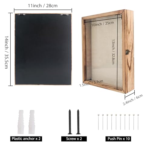 Large Shadow Box Frame 11x14 Display Case, Wood Wedding Bouquet Memory Box - color: Carbonized Black, size: 11"x14" (28x35 cm)