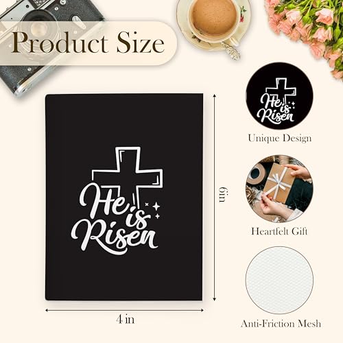 Christian Photo Album 4x6, Christian Easter Gifts, He Is Risen Bible Verse 18 Pockets Small Picture Memory Photo Album for Family Anniversary Travel Vacation - color: Risen