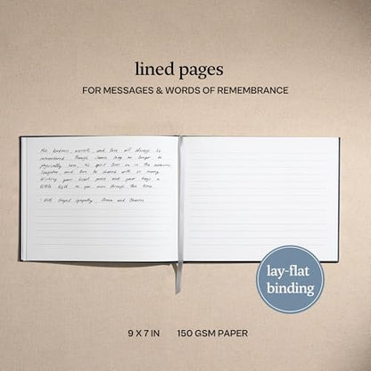 Kunitsa Co. Funeral Guest Book for Memorial Service – in Loving Memory (Sage - Lined Pages) - color: Sage - Lined Pages