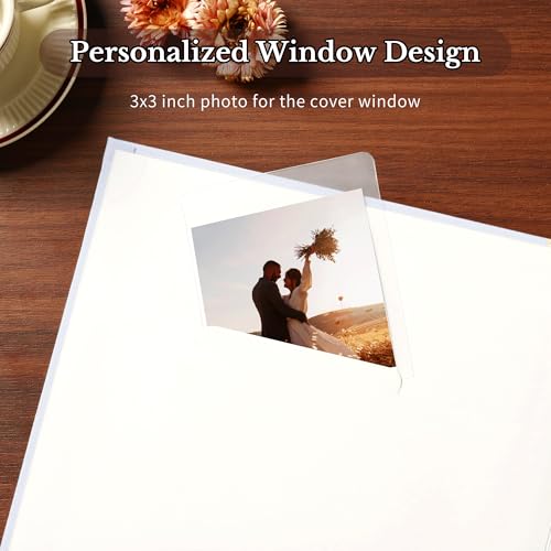 Pssoss 8x8 Inch DIY Scrapbook Album, Linen Hardcover, 40 Pages, White - color: White, size: 8 x 8 Inch 40 Pages
