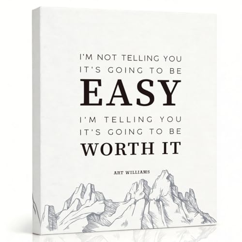 RTVJTERQ Inspirational Quote Canvas Wall Art, It's Going to Be Worth It Motivational Print, Thoughtful Encouragement Gift for Friends, Sketch Mountain Design, Gallery Wrapped 8x10 Inches - color: Quote 17