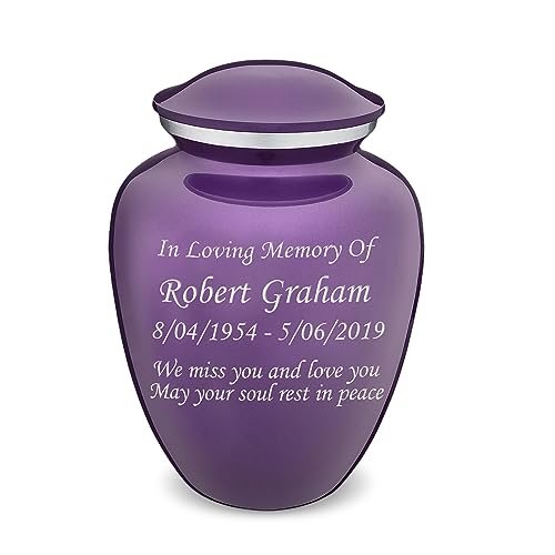 Geturns Embrace Adult Personalized Cremation Urns for Human Ashes I Large Purple Funeral Urn for Men and Women I 200 lbs - color: Purple
