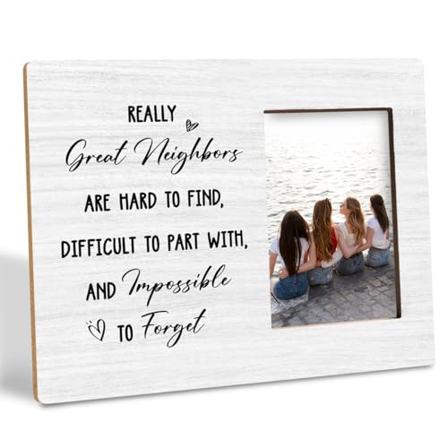 Photo Frame Gift for Neighbors, Birthday Christmas Gift for Neighbor Friends, Moving Gifts for Neighbors, Wood Picture Frame for Tabletop Display - color: Weddings