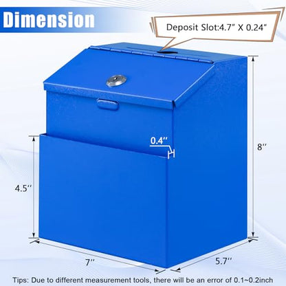 KYODOLED Suggestion Box with Slot and Lock, 50 Suggestion Cards, Blue - color: Blue, size: 8 x 5.7 x 7 Inch
