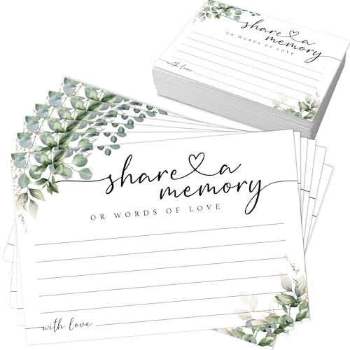 Share A Memory Cards for Celebration Of Life - Set of 50 Memorial Cards for Weddings, Anniversaries, Memorials, Funerals, Birthdays, Graduation, Retirement, Going Away -A01 - color: Greenery, size: Standard Card