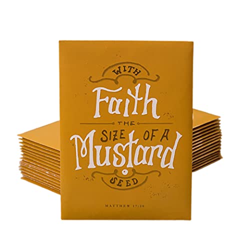Bentley Seeds with Faith Pre Filled Giant Curled India Seed Packets - 25 Individual Mustard Seed Packs - Ideal for Party Favors - Non-GMO - Eco-Friendly Spring to Fall Gift - Outdoor Garden Seeds - style: With Faith