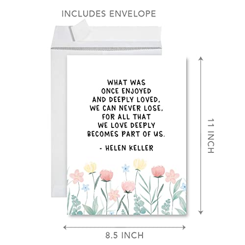 Andaz Press Jumbo Sympathy Card with Envelope, Sorry For Your Loss Card, All That We Love Deeply, Pet Loss, Premium Condolences Card with Big Blank Space to Send to Friends, Family, 8.5" x 11", 1-Pack - color: Love Deeply