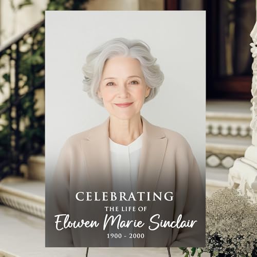 Custom Funeral Welcome Sign with Photo, Personalized Celebration of Life Poster, In Loving Memory Memorial Sign, Funeral Welcome Sign, Celebration of Life Decor, Custom Funeral Sign with Picture - color: Memorial 16