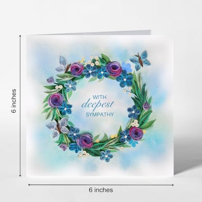 Sympathy Card, Pet Memory Loss Memorial, Quilling Cards for Condolence, Grief, Thinking Of You (Rose and Violet Sympathy) - color: Rose and Violet Sympathy