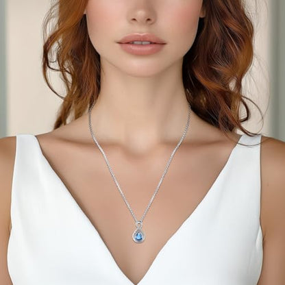 Eusense Cremation Jewelry for Ashes Urn Necklace to Put Ashes In 925 Sterling Silver Memorial Pendant Tree of Life Infinity Urn Necklaces for Ashes Necklace for Women Men - style: F-Infinity Urn-09-Sept.-Sapphire