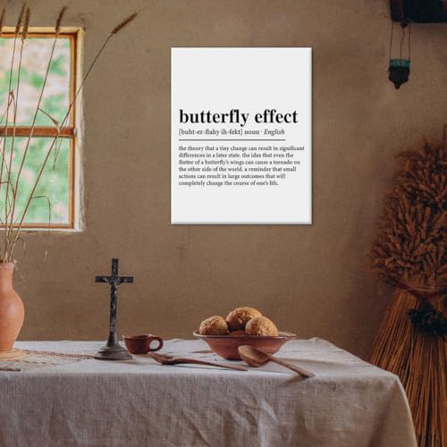 Butterfly Effect Definition Canvas Wall Art Print Inspirational Poster Artwork Motivational Wall Decor for Home Bedroom Office Classroom 8x10 Inch Framed