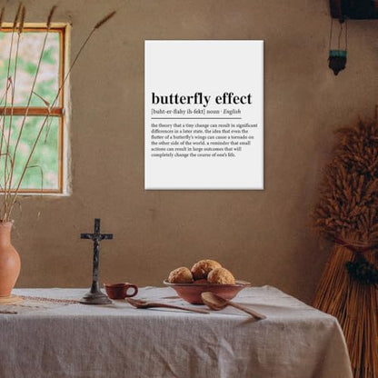 Butterfly Effect Definition Canvas Wall Art Print Inspirational Poster Artwork Motivational Wall Decor for Home Bedroom Office Classroom 8x10 Inch Framed