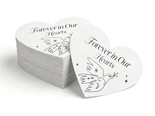 50 Pcs Plantable Seed Paper Hearts, 2.5"x2" Wildflower Seed Paper for Funeral Favors, Memorials & Eco-Friendly Gifts, Biodegradable Plantable Gifts Cards, Sympathy Guest Favors, After-Event Keepsakes