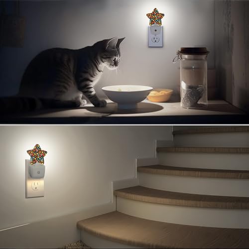 Planet Spaceship Star Plug-in Night Light with Dusk-to-Dawn Sensor for Bedroom,Bathroom and Living Room Sleep Friendly lamp for Women/Girls/Boys Gift,0.5W - color: Planet Spaceship Star