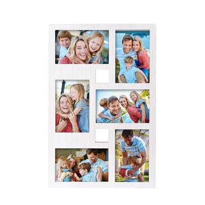 4x6 Collage Picture Frame Family Photos Display - 6 Openings White - color: White, size: 6 Opening