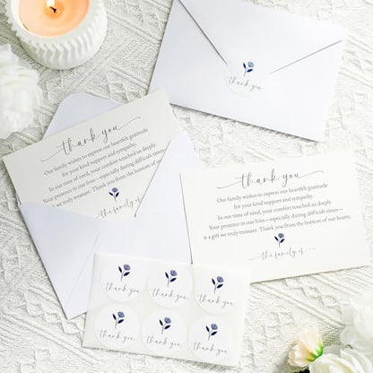 Thank You cards for Funeral with Envelopes Message Inside | 25 Pack 4×6 Inch Sympathy Thank You Cards After Funeral Notes - size: 25 Pack