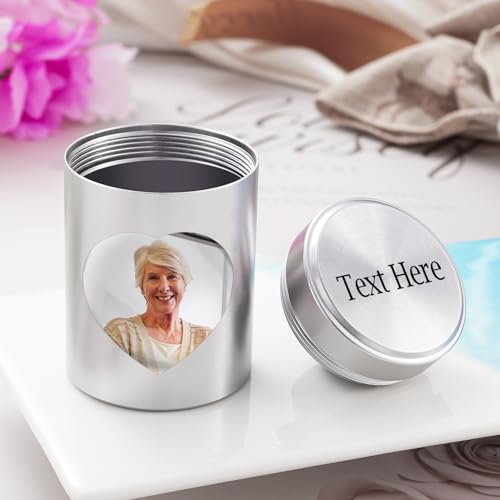 Photo Personalized Mini Urns for Human Ashes, Set of 4 Cremation Keepsake Aluminium Urn, Small Urns for Women Men for Ashes, Memorial Urn for Human Ash - color: Set 4-engraving