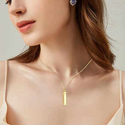 abooxiu Urn Necklace for Ashes Memorial Cremation Jewelry for Ashes Stainless Steel Ashes Jewelry Cube Ashes Necklace Bar Urn Pendant for Women Men - style: Gold