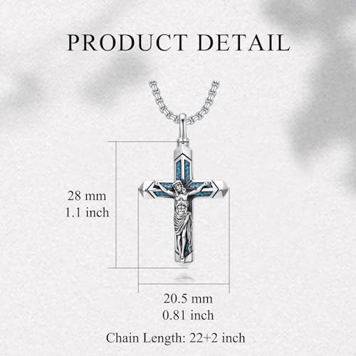 PELOVNY Urn Necklaces for Ashes of Loved Ones 925 Sterling Silver Personalized Heart Locket Urn Necklace Cremation Keepsake Memorial Jewelry Gifts for Women Men - color: Crucifix Urn