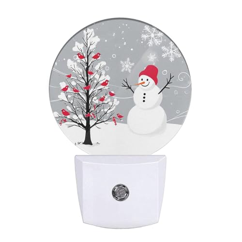 Snowman Ball Night Light Red Xmas Ball Christmas Night Lights Plug into Wall for Boys Girls, Plug-in Nightlight 0.5W LED Lighting for Stairway Hallway Bedroom - color: Snowman Ball