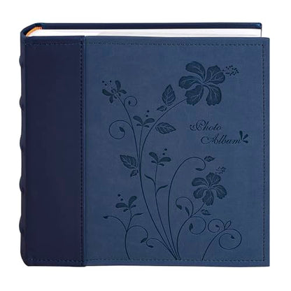 Photo Album Hold 200 4x6 Photos with Memo Writing Space (Dark Blue) - color: Dark Blue