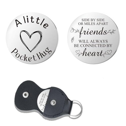 Pocket Hug Token for Women Men Him Birthday Inspirational Gifts for Daughter Friend Long Distance Gifts for Wife Mom - color: Friends Connected By Heart