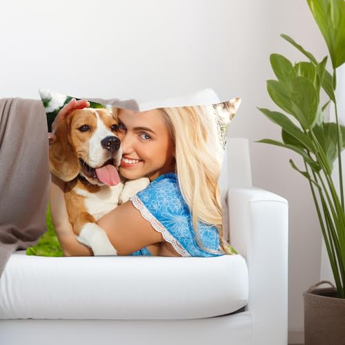 Ships Next Day, Custom Pillow with Picture, Personalized Face Pillow 20x20 | Personalized throw pillows with photos and text, customizable pillow case, customized pillow for your pets and loved ones - size: 20x20